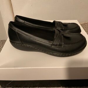 Clarks Black Leather Loafers